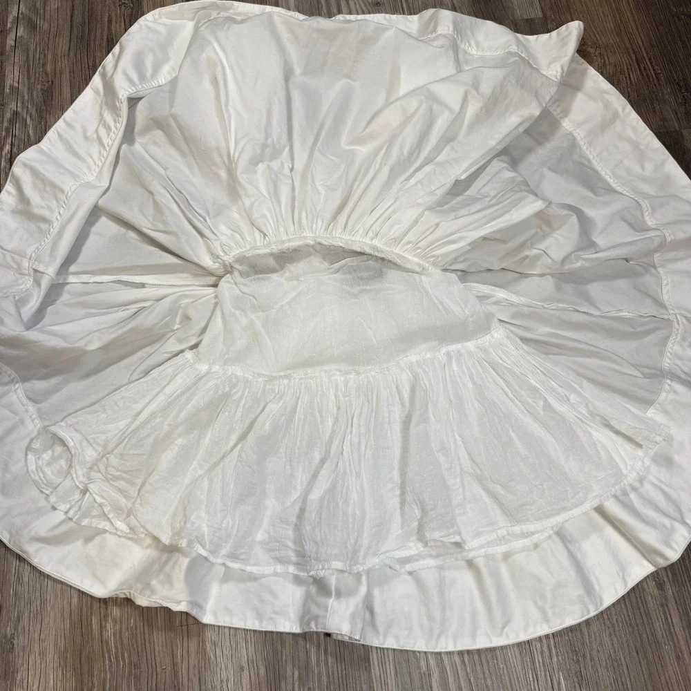 VICI Coquette Princesscore White Cotton Ruffle Strap Back Bow Mini Dress XS